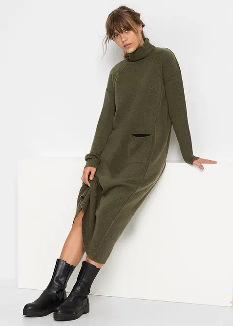 Abito in maglia a collo alto, bonprix