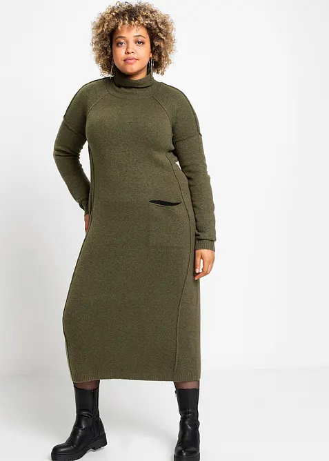 Abito in maglia a collo alto, bonprix