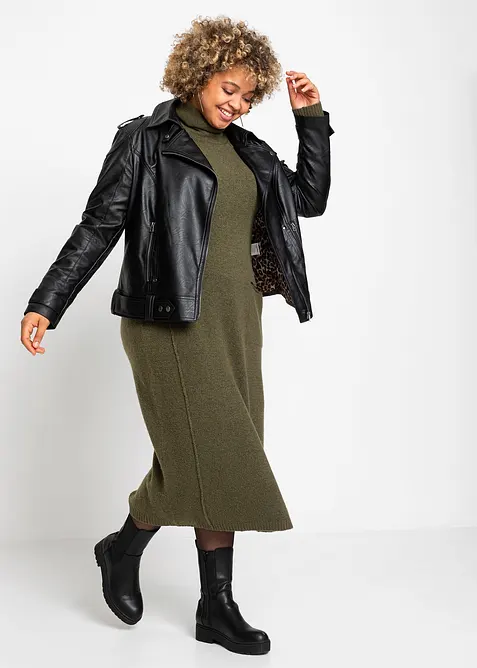 Abito in maglia a collo alto, bonprix