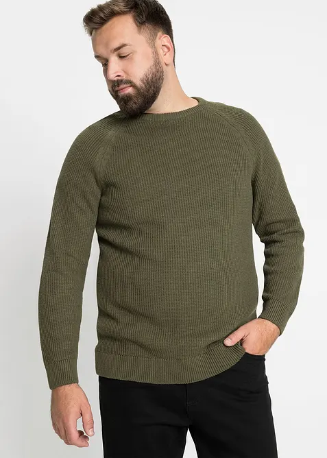 Maglione in filato grosso con cotone riciclato, bonprix