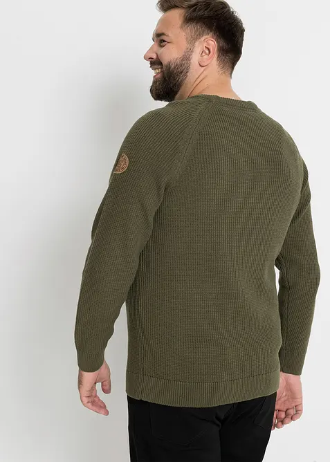 Maglione in filato grosso con cotone riciclato, bonprix