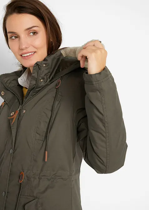 Parka imbottito con pelliccia sintetica, bonprix