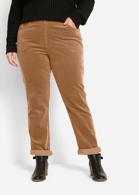 Pantaloni di velluto a coste elasticizzati, bonprix