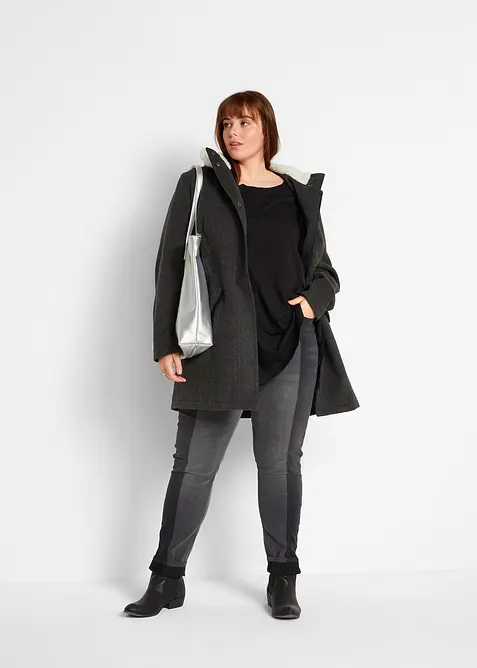 Maglia a maniche lunghe in misto cotone e viscosa, bonprix