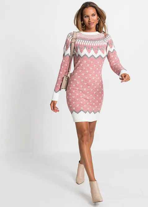 Abito in maglia in fantasia norvegese, bonprix