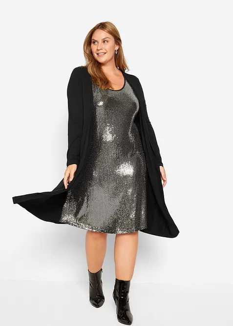 Abito in maglina di viscosa con effetto doppiato, bonprix