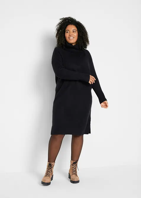 Abito in maglia oversize a collo alto, bonprix