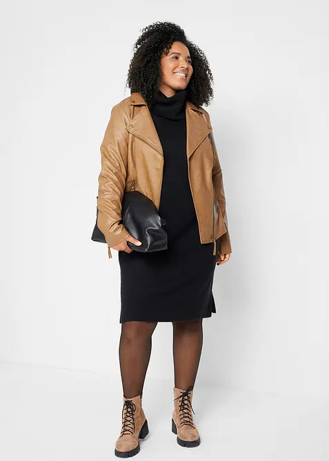 Abito in maglia oversize a collo alto, bonprix