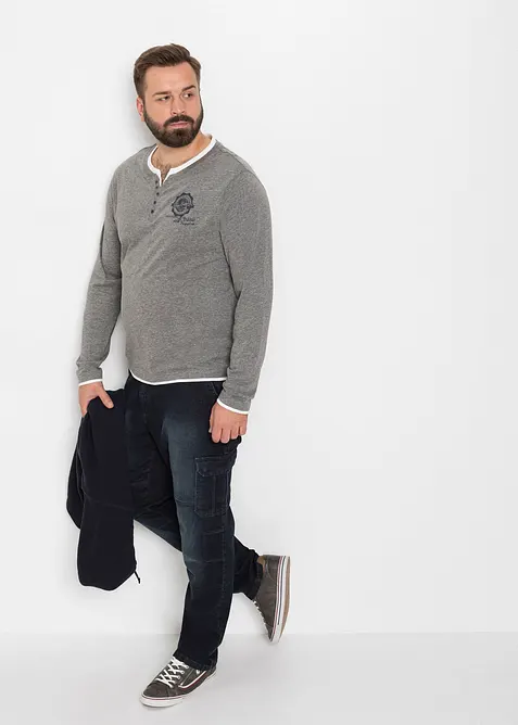 Maglia serafino a maniche lunghe (pacco da 2), bonprix