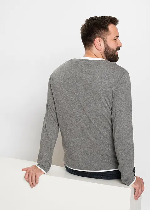 Maglia serafino a maniche lunghe (pacco da 2), bonprix