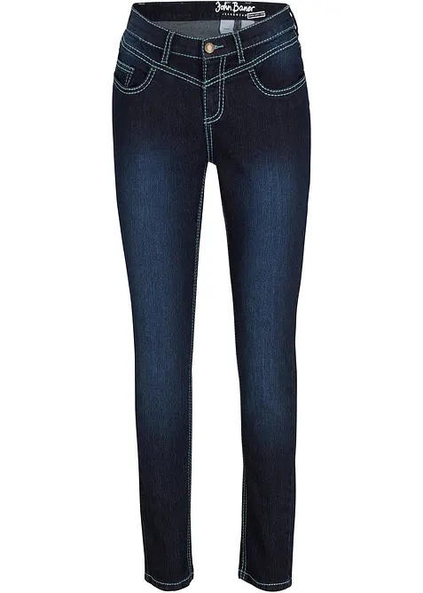 Jeans skinny con cuciture a contrasto,  vita media, bonprix