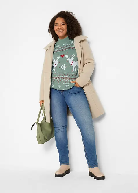 Maglione norvegese a collo alto, bonprix