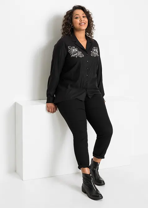 Pantaloni elasticizzati in twill, bonprix