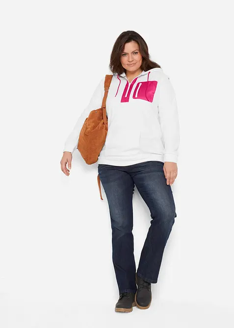 Jeans bootcut elasticizzati, vita media, bonprix