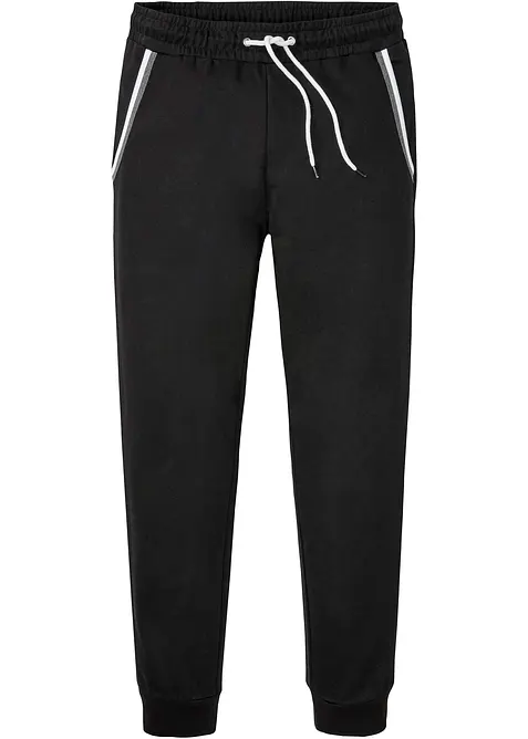 Pantaloni da jogging con dettagli a contrasto in puro cotone, bonprix
