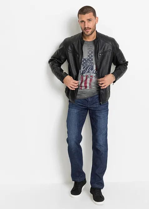 Jeans elasticizzati con cavallo rinforzato classic fit, tapered, bonprix