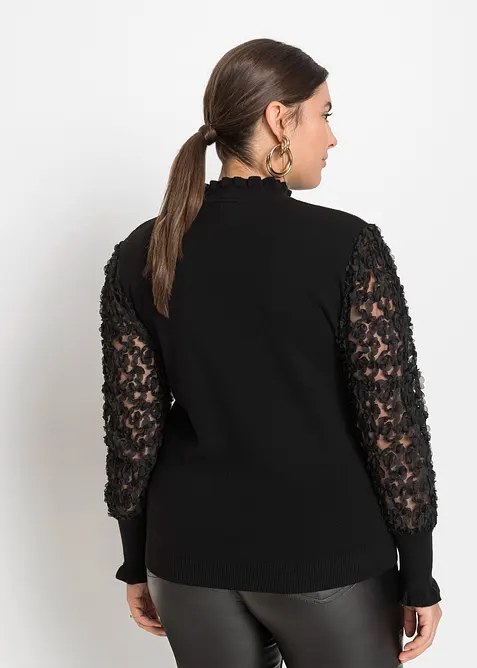 Maglione a collo alto in misto viscosa morbido, bonprix