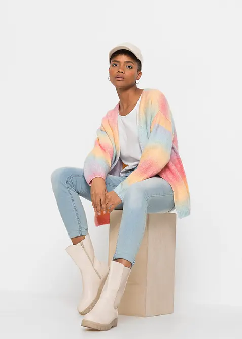 Cardigan in morbido filato grosso misto lana, bonprix