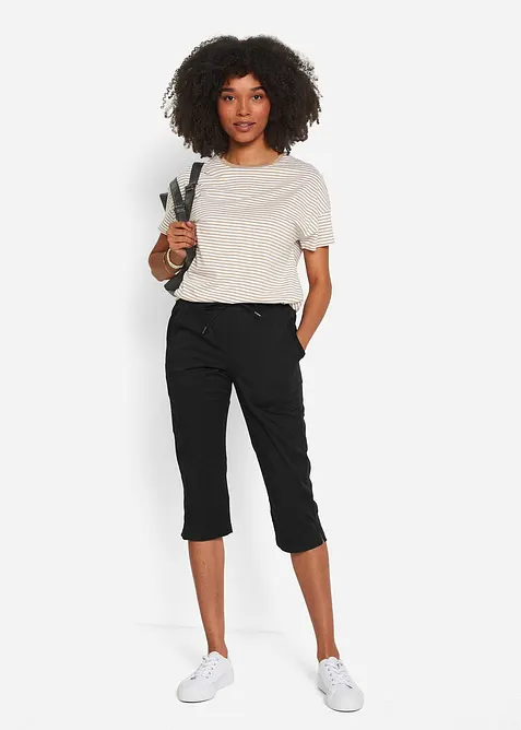 Pantaloni capri con laccetto da annodare, bonprix