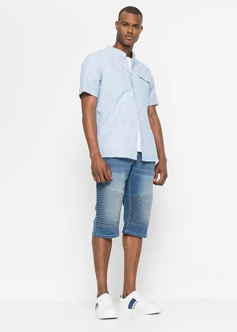 Camicia in misto lino a maniche corte, bonprix
