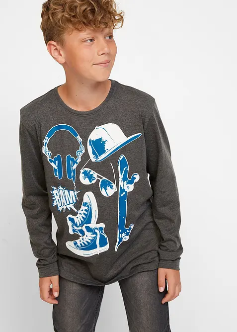 Maglia a maniche lunghe con cotone biologico (pacco da 2), bonprix