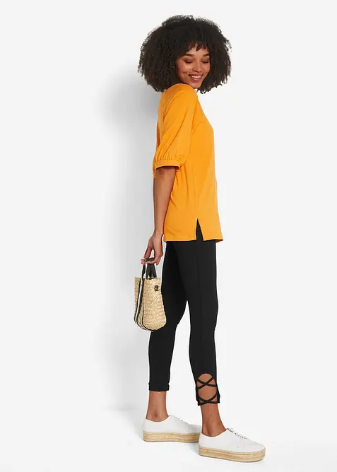 Leggings cropped a vita alta con cotone biologico, bonprix