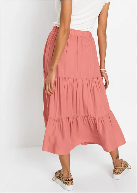 Gonna midi in viscosa crinkle, bonprix