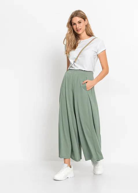 Pantaloni culotte in jersey con gambe larghe, bonprix