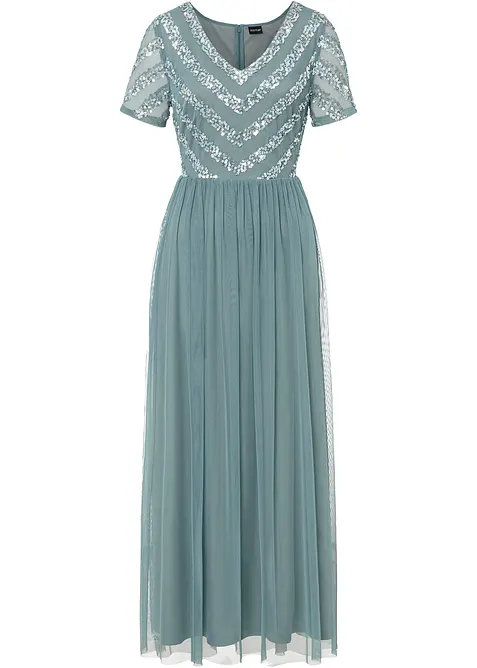Abito lungo con ricami e paillettes, bonprix