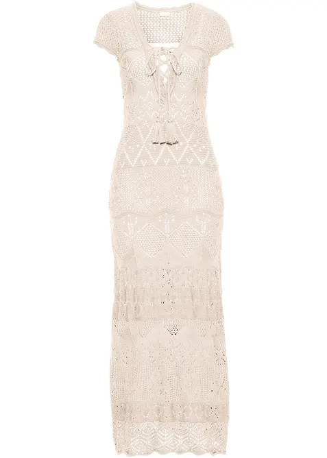 Abito in maglia con motivo traforato, bonprix