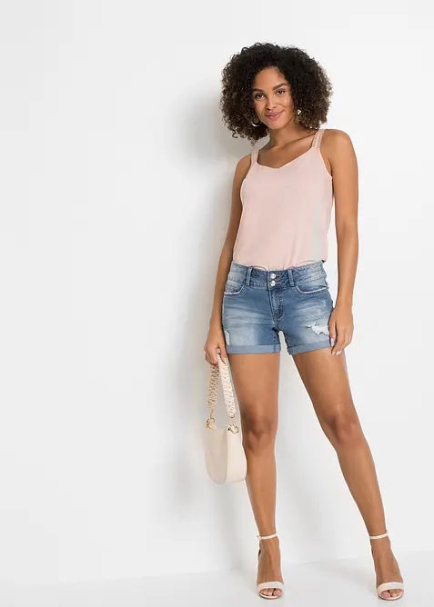 Shorts di jeans, vita media, bonprix