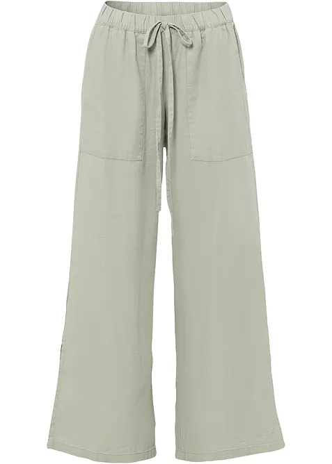 Pantaloni larghi in misto lino, bonprix