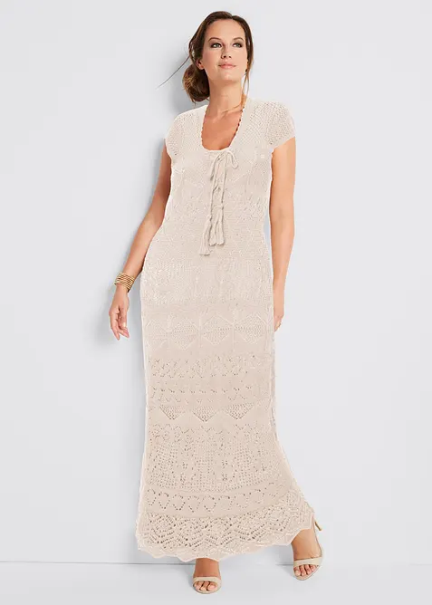 Abito in maglia con motivo traforato, bonprix