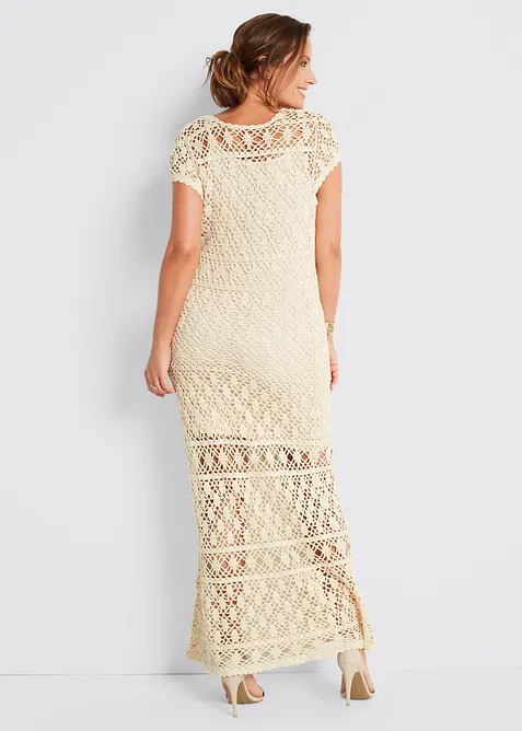 Abito in maglia con motivo traforato, bonprix