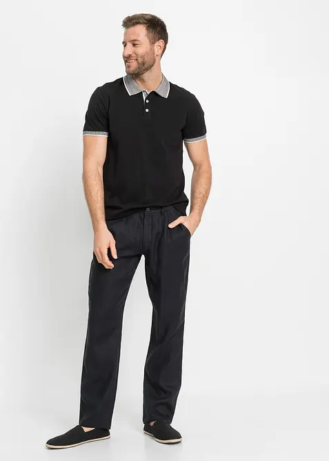 Pantaloni chino in misto lino regular fit, straight, bonprix