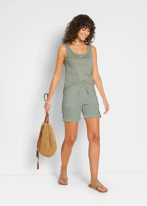 Bermuda in cotone con elastico in vita, bonprix