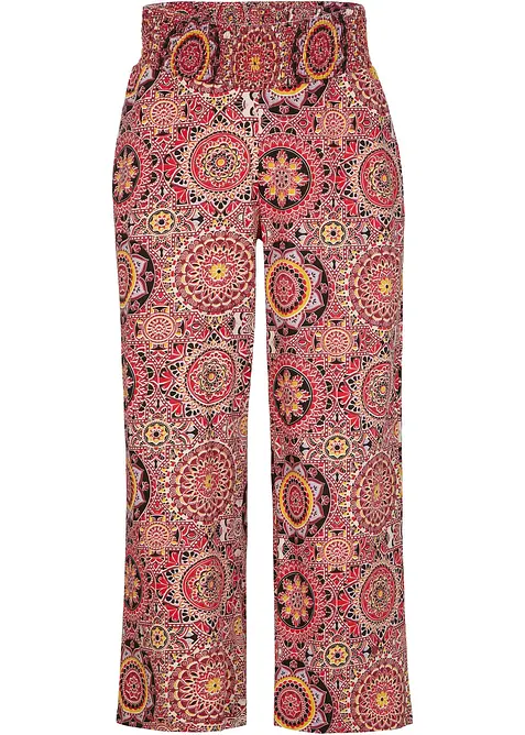 Pantaloni culotte larghi in jersey con cinta smock, bonprix