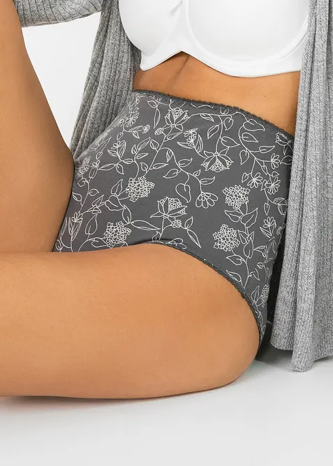 Slip a vita alta con cotone morbido (pacco da 4), bonprix