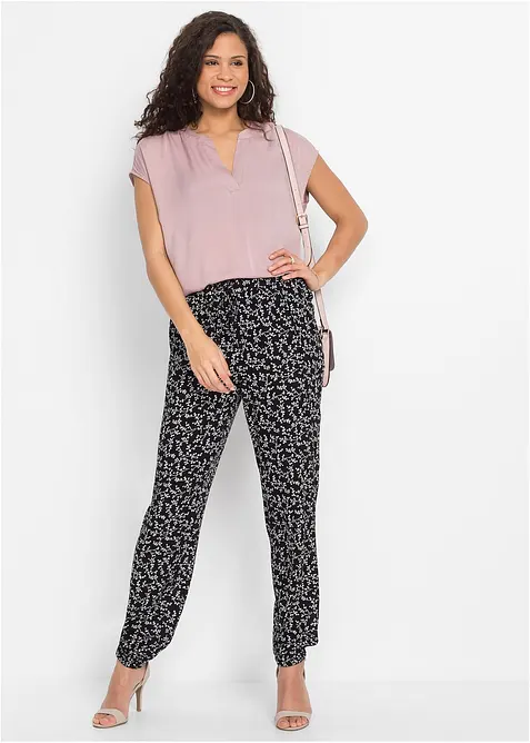 Pantaloni in pura viscosa con elastico in vita, bonprix
