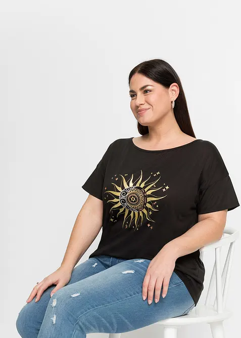 Maglia con stampa metallizzata, bonprix