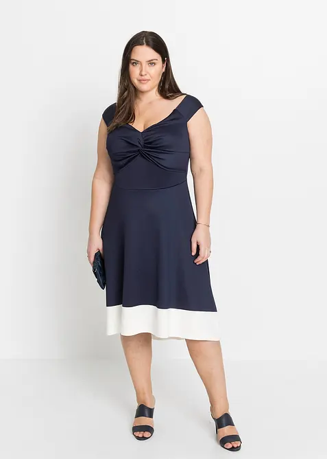 Abito con spalle scoperte e dettaglio annodato, bonprix