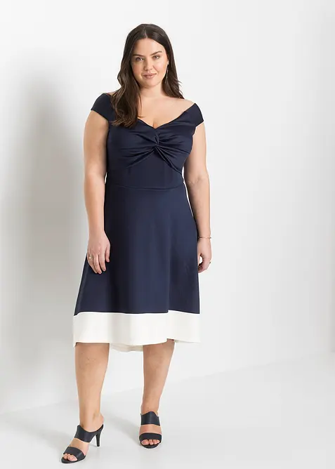 Abito con spalle scoperte e dettaglio annodato, bonprix