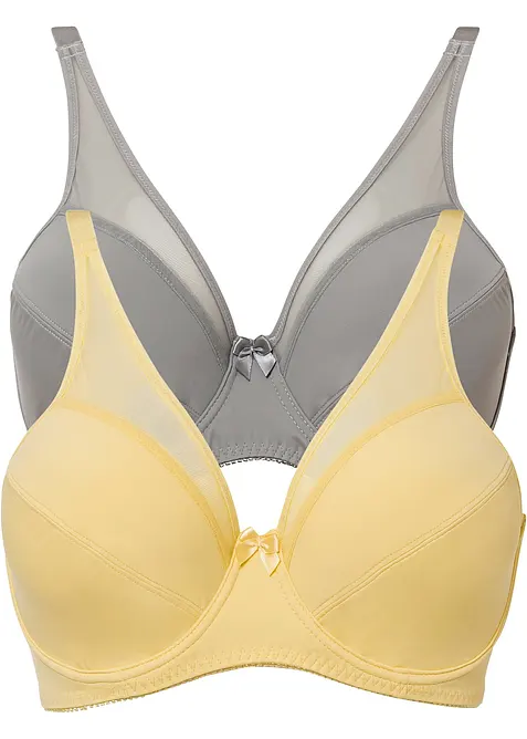 Reggiseno con ferretto e mesh (pacco da 2), bonprix