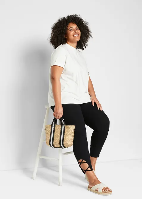 Leggings cropped a vita alta con cotone biologico, bonprix