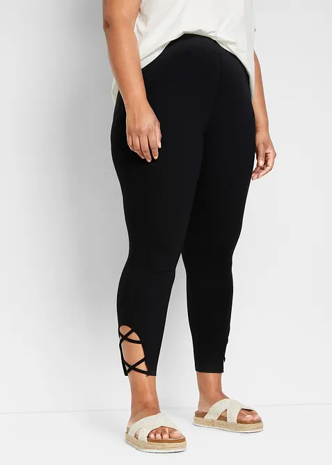 Leggings cropped a vita alta con cotone biologico, bonprix