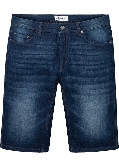 Bermuda di jeans elasticizzati con cavallo rafforzato, regular fit, bonprix