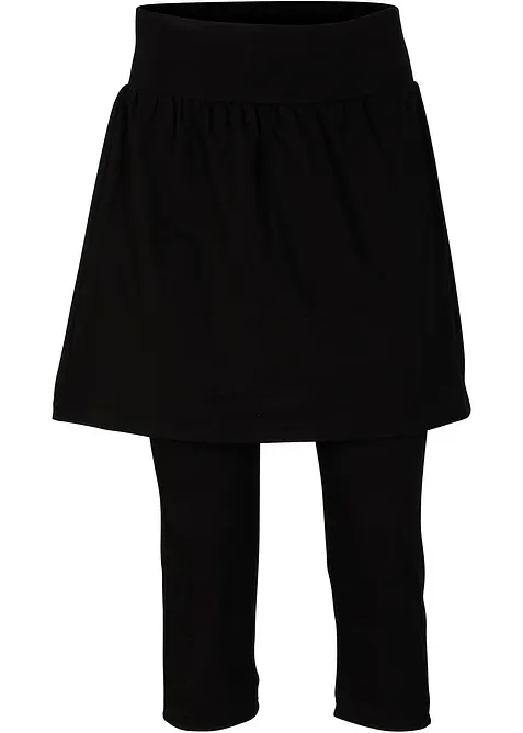 Leggings capri con gonna in misto cotone elasticizzato, bonprix