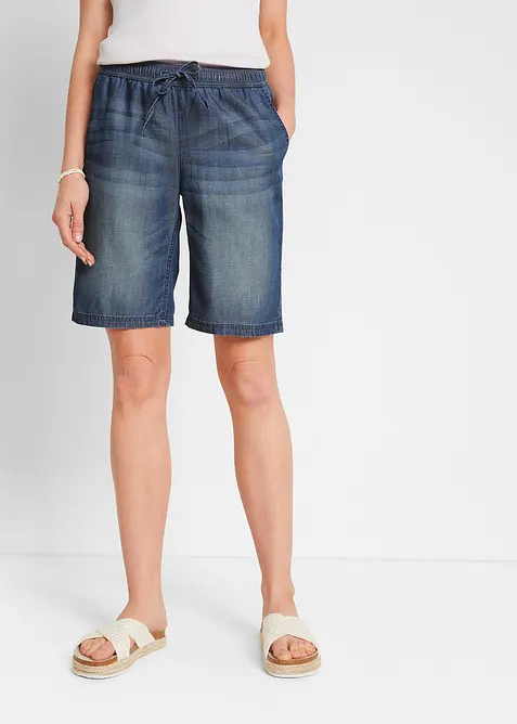 Bermuda in denim leggero di misto lino, bonprix
