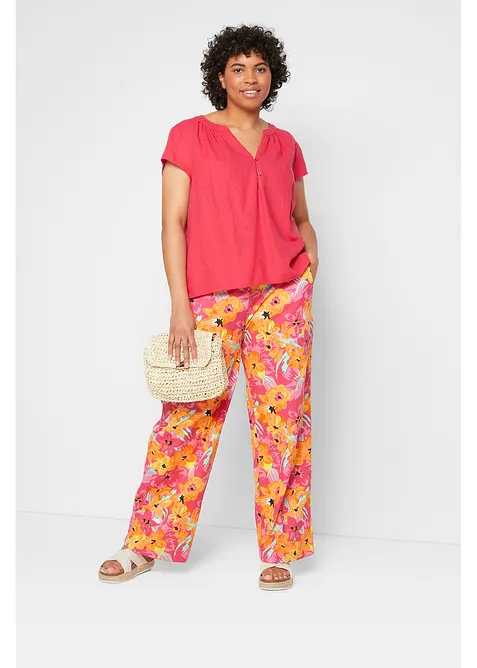 Pantaloni a palazzo in jersey di misto viscosa morbido, bonprix