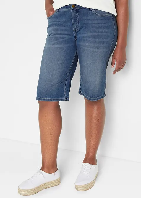 Bermuda di jeans elasticizzati comfort, bonprix